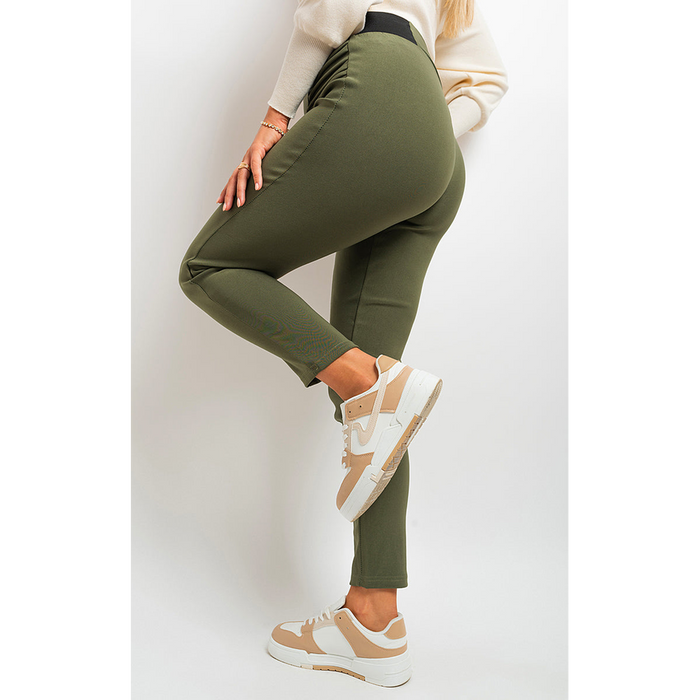 Elastic Waist Button Detail Leggings - Stylish, Comfortable, and Versatile!