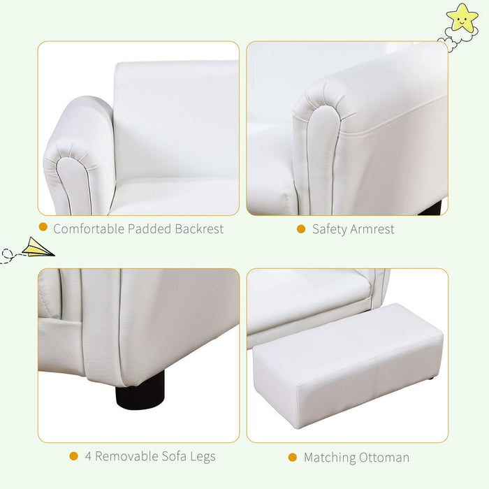 Premium Kids Sofa Set: 2 Seater Furniture, Armchair, Footstool - High-Quality, Perfect for Boys and Girls