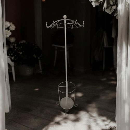 172CM CREAM METAL COAT STAND/ UMBRELLA HOL