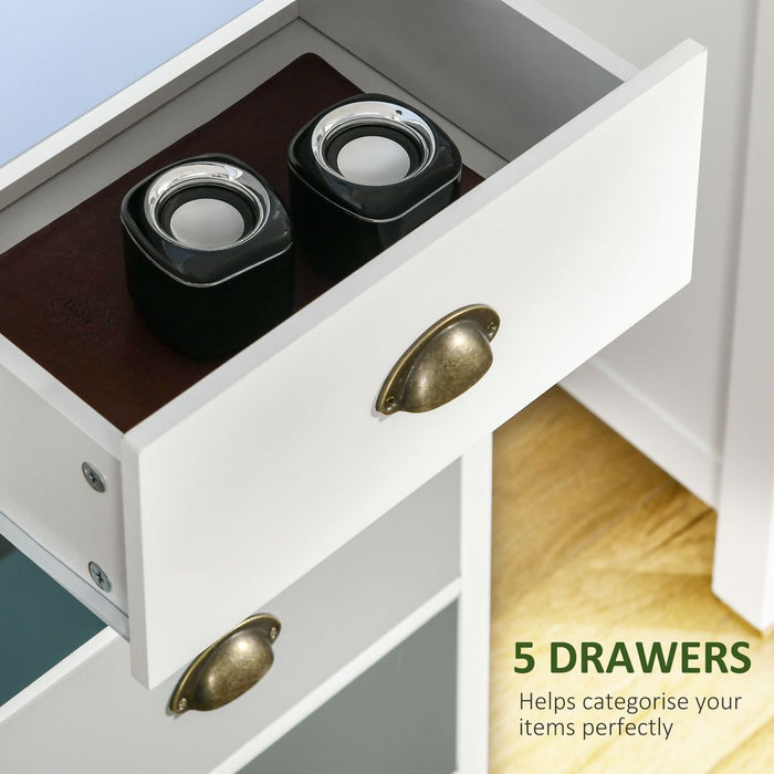 Premium 5-Drawer Dresser: Sleek Design, Metal Handle