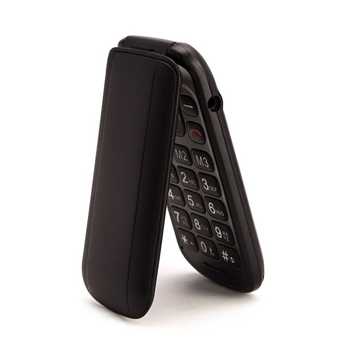 TTfone Black Flip Big Button GSM Mobile Phone - Cheap & Simple - Charger Included