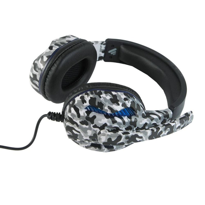 Vybe Camo Gaming Headset - PS, Xbox & PC - AUX-in Support - Artic Grey - LED Lights - Compatible - User Manual