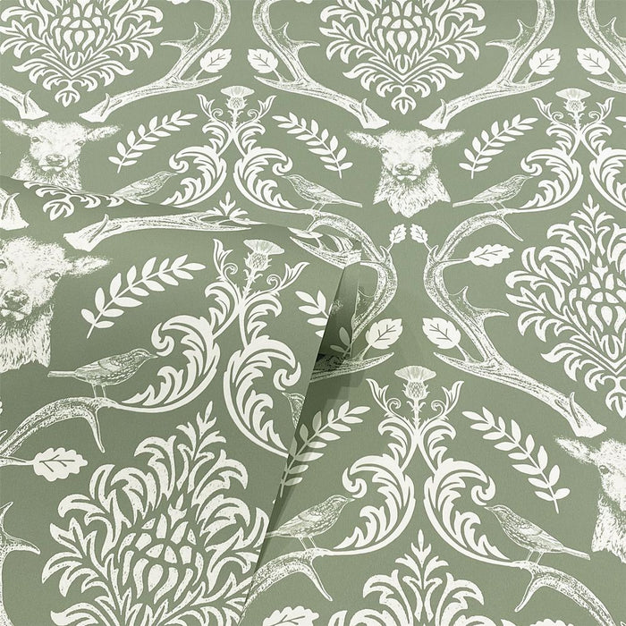 Premium Quality Stag Damask Sage Green sw12 - Perfect for All Demographics!