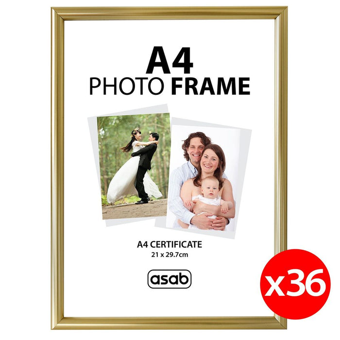 A4 Photo Frame GOLD | Table/Wall Mount | Sturdy Material | Holds A4 Size | 3 Colors | 1/4/12/24/36 pack