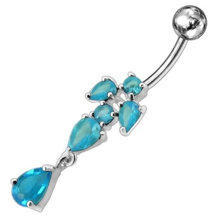 Fancy Jeweled Dangling Belly Ring Body Jewelry