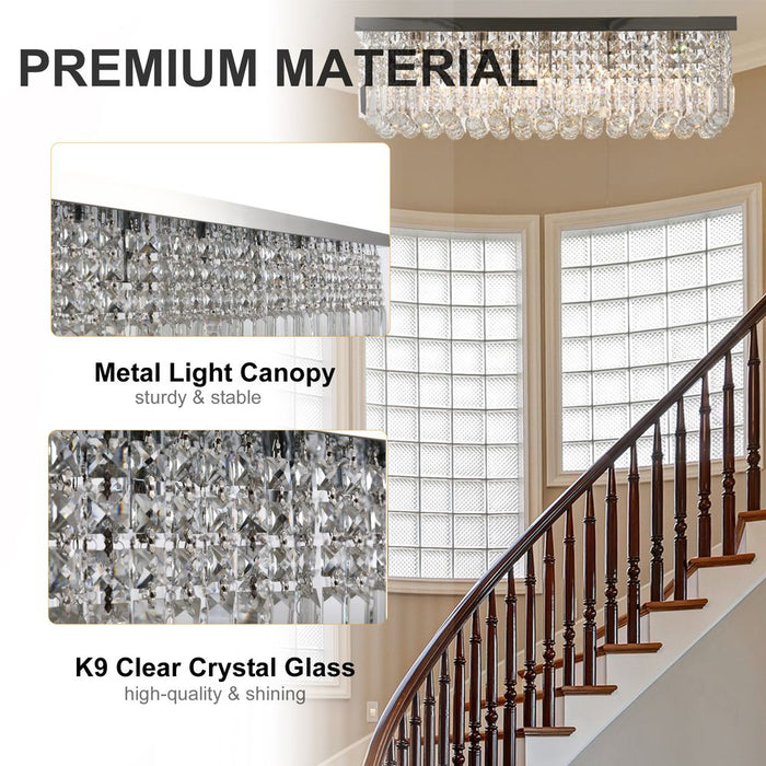 Stunning Crystal Ceiling Light: Square Chandelier, Silver, E14 Base