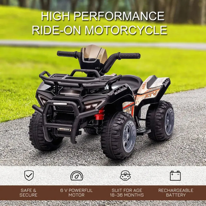 High-quality, Electric Kids ATV Car with Music - Safe and Fun for 18-36 months - Black