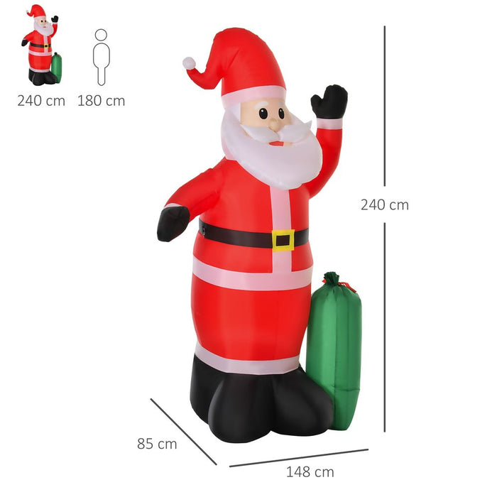 7.5ft Inflatable Christmas Santa Claus with LED Air Blown Outdoor Yard Deco