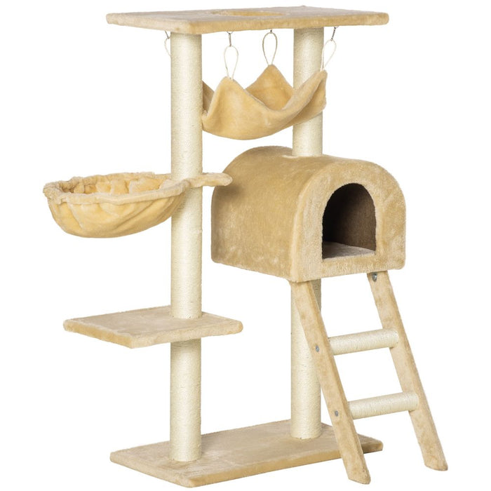 Premium Cat Tree - Sisal Scratching Post, Plush Hammock, Cozy House - Pawhut