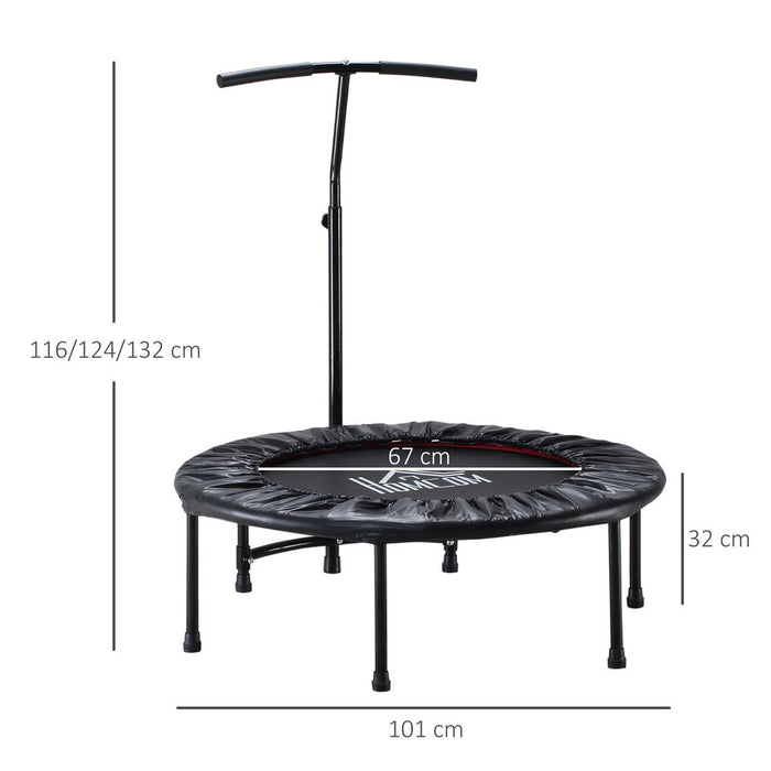 Premium 40'' Kids Mini Trampoline | Adult Rebounder Jumper w/ Handle | Fitness HOMCOM