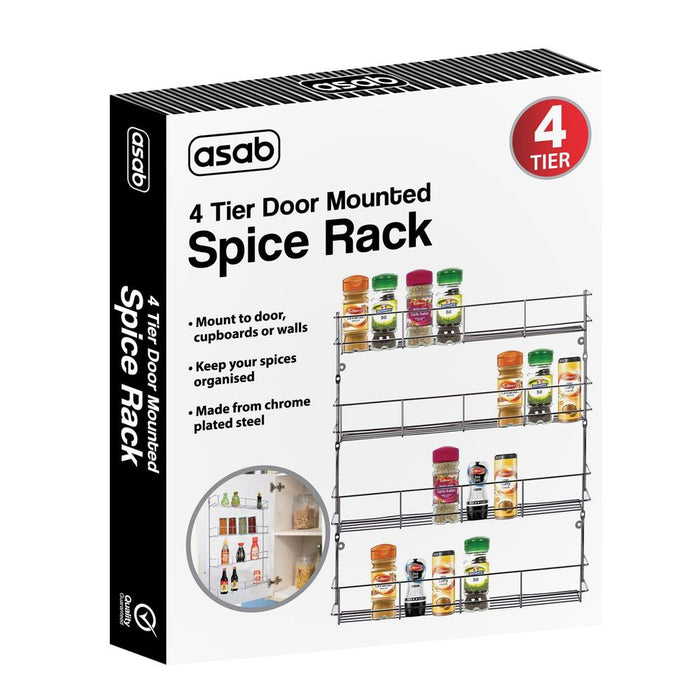 4 Tier Spice Rack Herb Shelf - Organize and Maximize Kitchen Spaces AS-19035