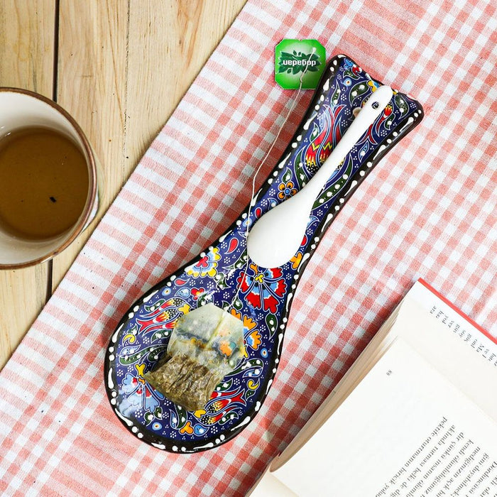 Ceramic Spoon Rest Tulip Navy 24cm