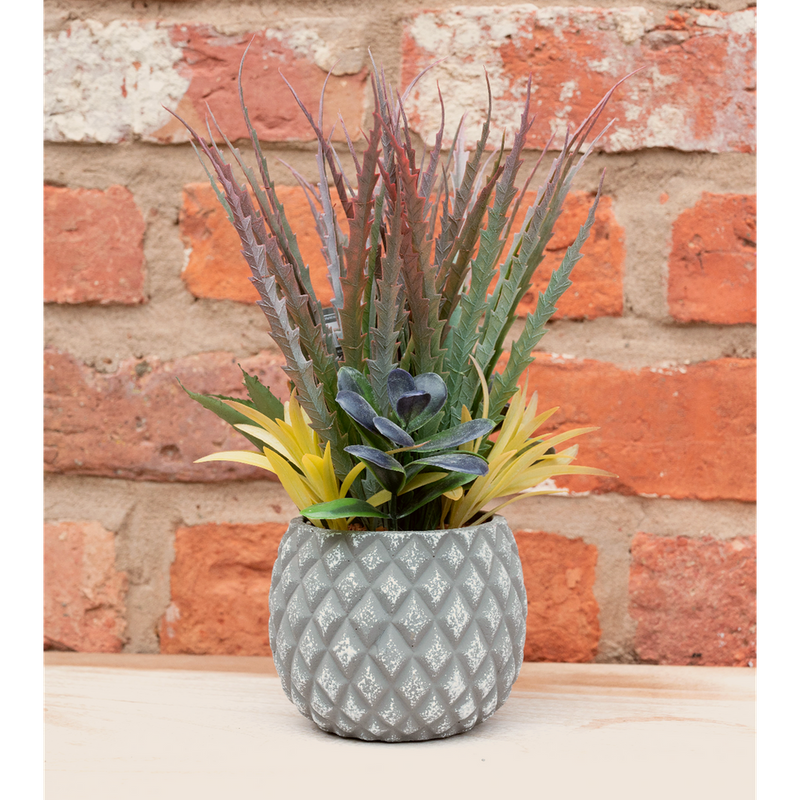 Modern Grey Pot with Artificial Succulents - Perfect Decor Piece