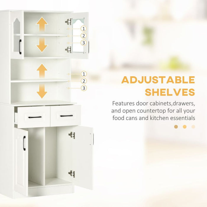 168cm Kitchen Cupboard Storage Cabinet - Shelves & Drawers - White - Professional Seller - Best Quality