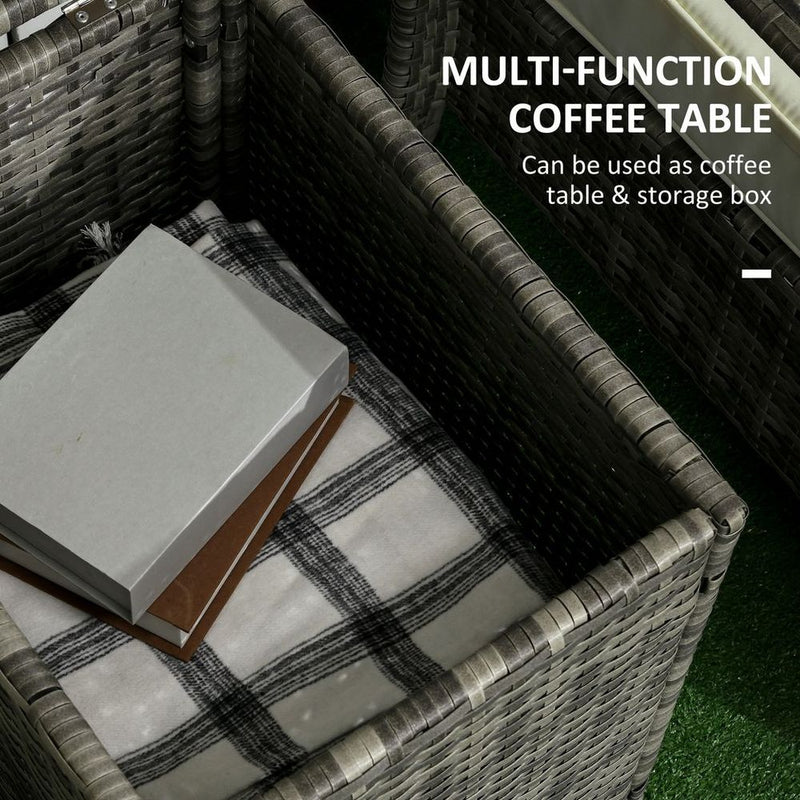 High-Quality 3-Piece PE Rattan Garden Sofa Set - Grey