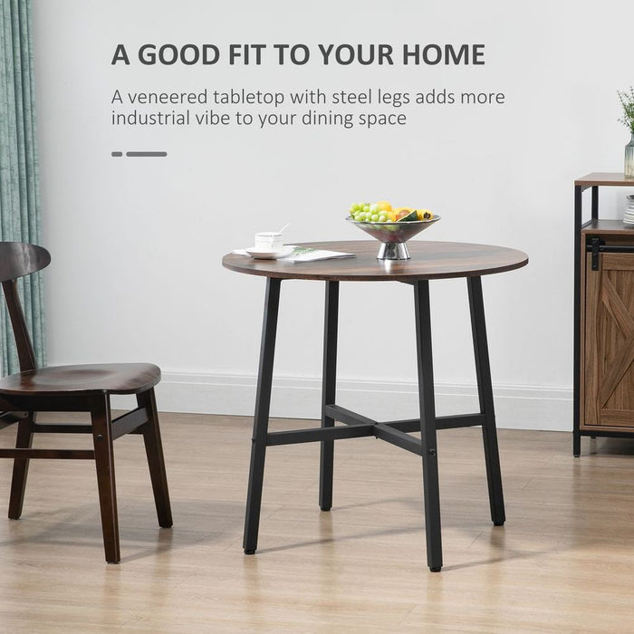 Premium 80cm Round Kitchen Table: Stylish, Space-saving, Steel Leg