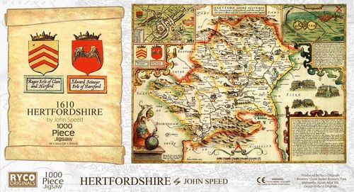 Hertfordshire Historical Map 1000 Piece Jigsaw Puzzle (1610)