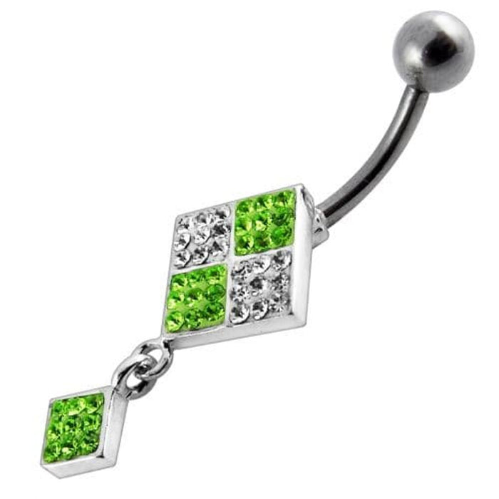 Silver Fancy Dangling Banana bar Navel Belly Ring