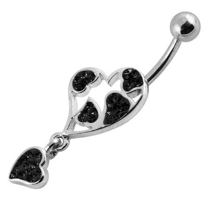 Heart Fancy Dangling Steel Banana Belly Ring