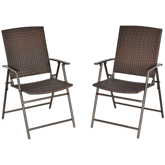 Outsunny Foldable Rattan Chairs - Weather-Resistant Garden Furniture