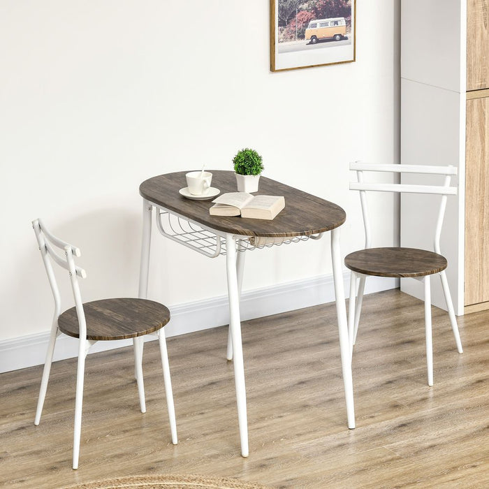 Oval Dining Table Set with 2 Chairs, Natural - Best Quality, Free Shipping