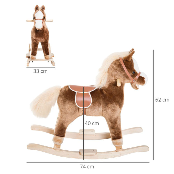 Premium Wooden Rocking Horse - Baby Toy & Gift - Sturdy & Comfortable - HOMCOM