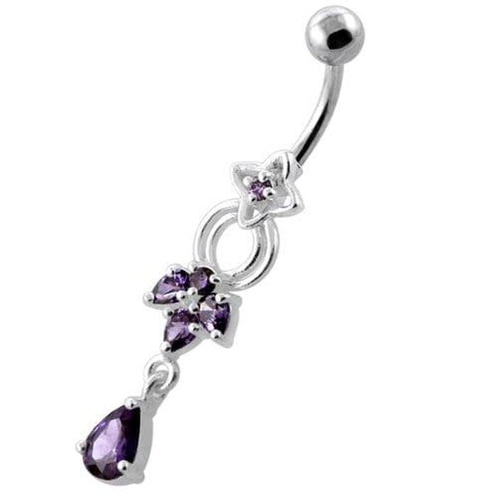 Fancy Jeweled Dangling Navel Belly Ring