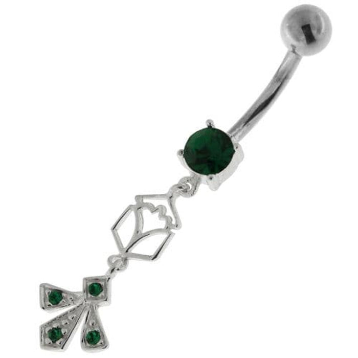 Fleur de lis fusion 925 Sterling Silver Belly Button Ring