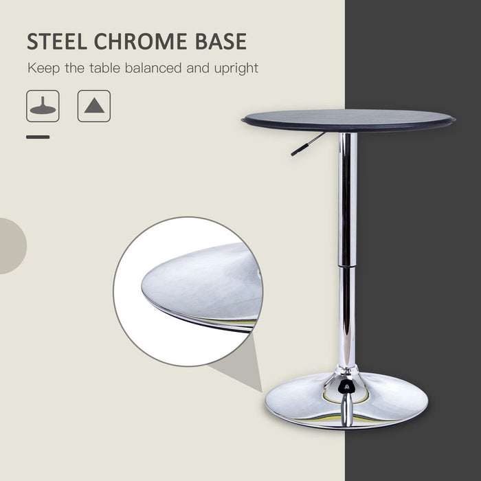 Premium Chrome Steel Adjustable Round Bar Table - High-Quality, Stylish, and Versatile - Perfect Addition to Any Room!