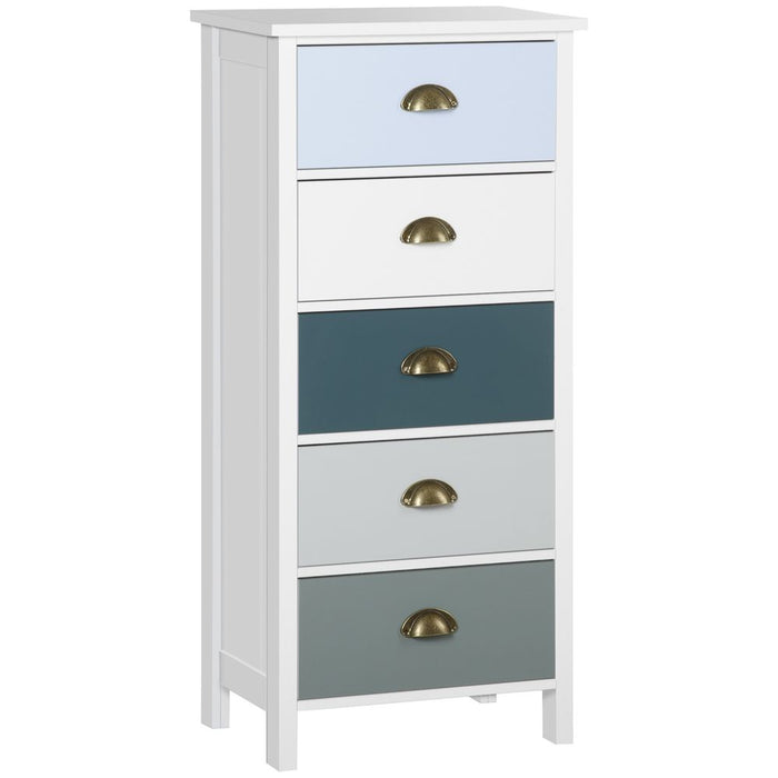 Premium 5-Drawer Dresser: Sleek Design, Metal Handle