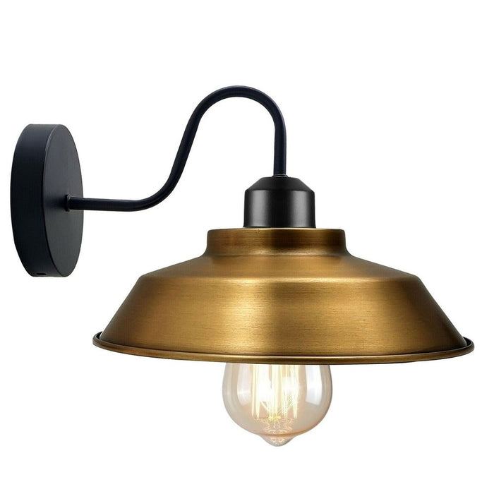 Retro Industrial Wall Lights - E27 Indoor Sconce - Metal Bowl Shape Shade - Basement, Bedroom, Home Office