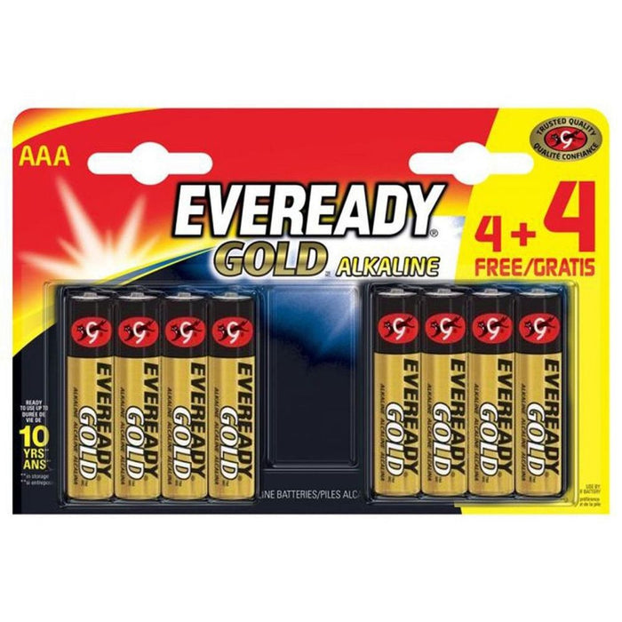 Eveready Alkaline Gold (4 + 4) Batteries - AAA/LR03 FSB8