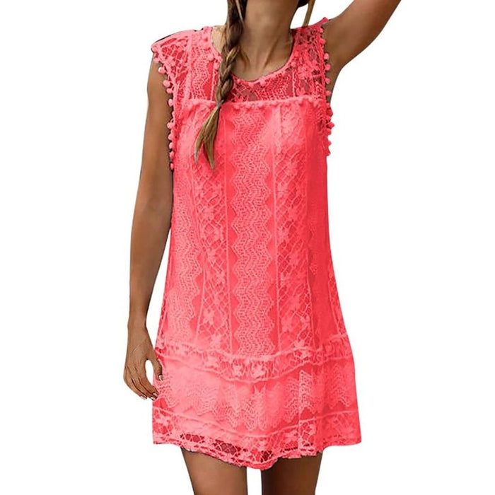 Flo Women's Mini Lace Summer Sleeveless Casual Dress or Midi Casual Dress