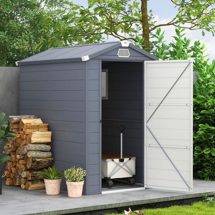 Outsunny Garden Shed Storage with Foundation Kit and Vents