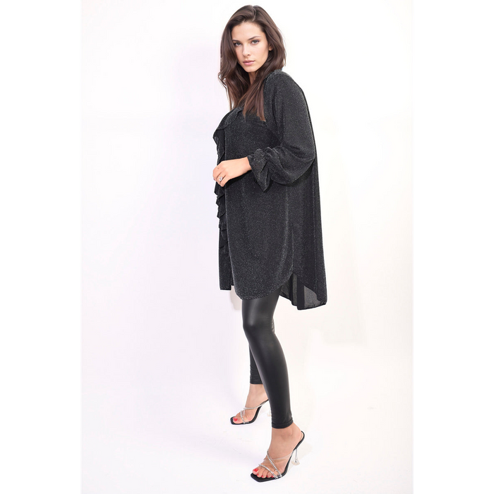 Premium Satin Ruffle Shirt Dress - Chic Style, Ultimate Comfort - Shop Now!