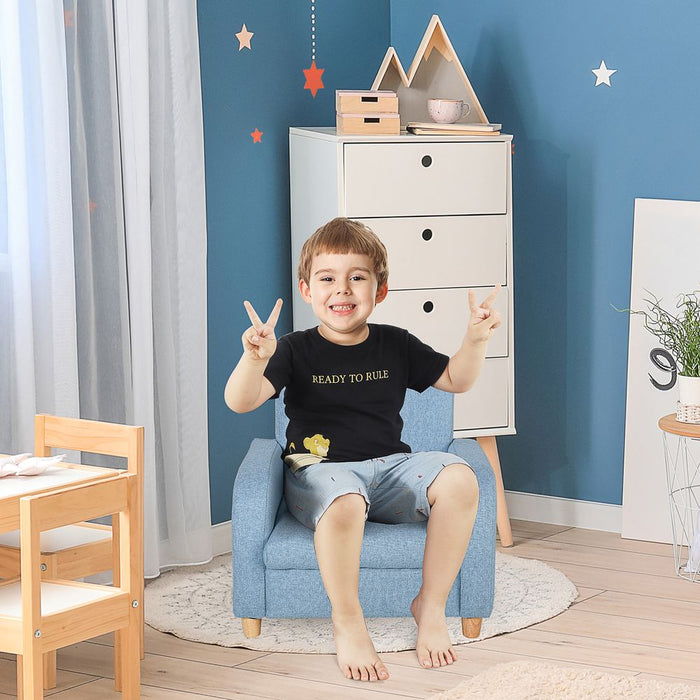 Premium Wood Frame Child Armchair | Cushioned Seat | Low-Rise | Easy Assembly