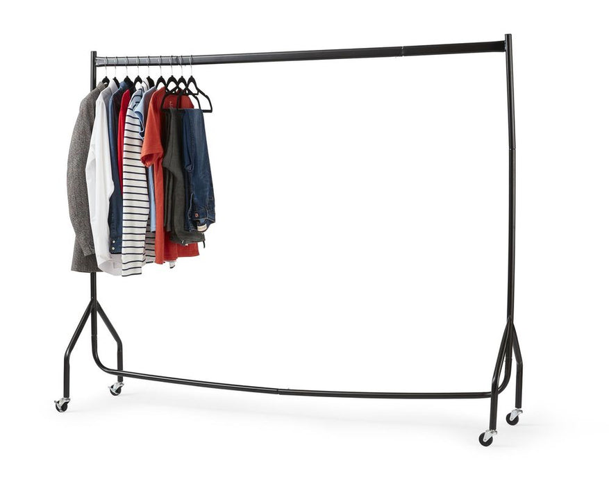 Premium Quality 6ft Black Clothes Rail: Extra Heavy Duty, Easy to Assemble. Perfect for Extra Hanging Space!