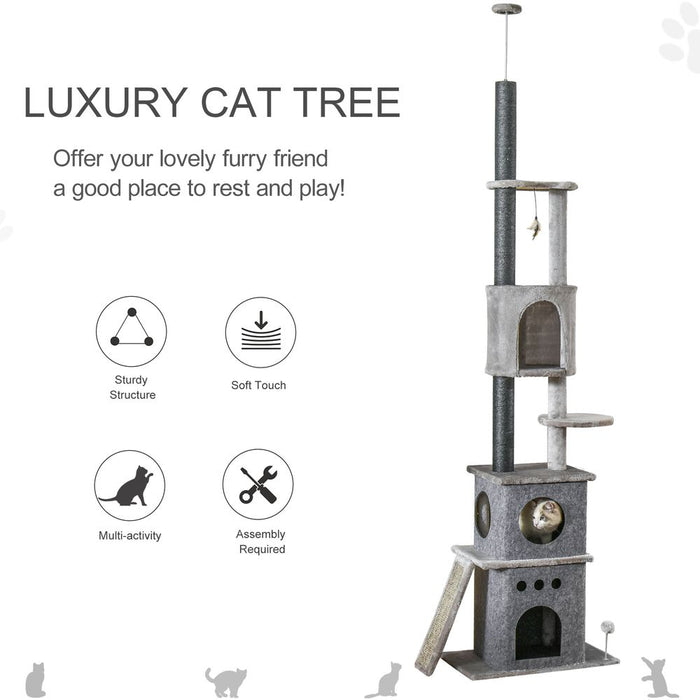 PawHut Huge Cat Tree - Multi-Level Kitten Climbing Center - Quality & Fun!