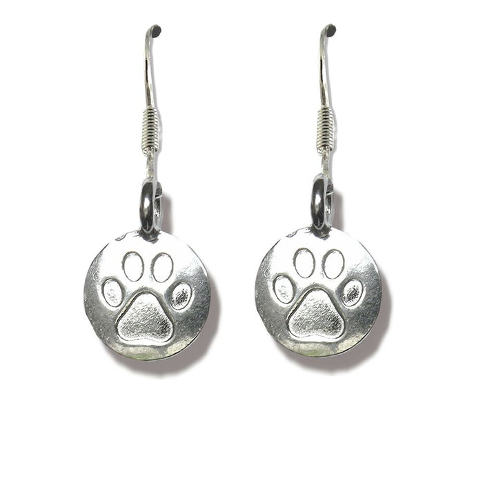 Premium Silver Paw Print Earrings