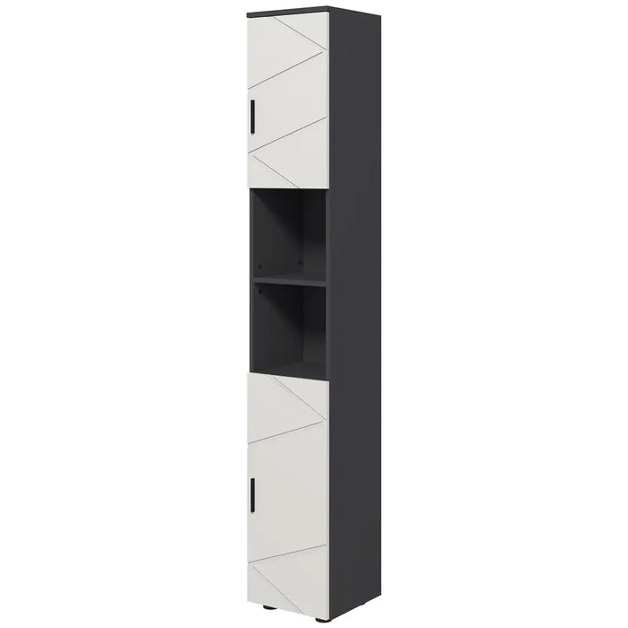 kleankin Tall Bathroom Storage Cabinet, Slim Bathroom Cabinet with Soft Close