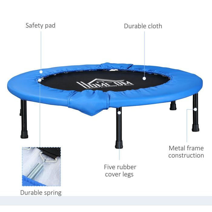 Premium 96cm Blue Fitness Trampoline - Improve Cardio, Tone Muscles, Burn Calories - HOMCOM