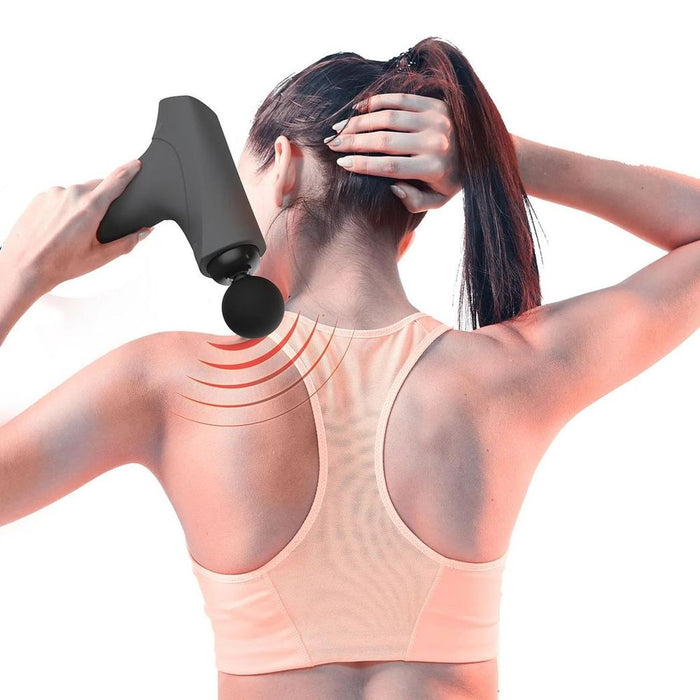 Gymcline Massage Gun: Compact Size, 1500mAh Battery, 3 Speed Modes, Grey