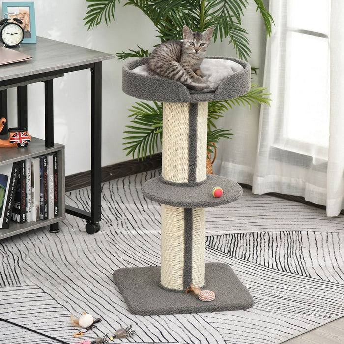 Premium 91cm Cat Tree - Activity Center with Scratching Post, Lamb Cashmere Perch - Top Quality!