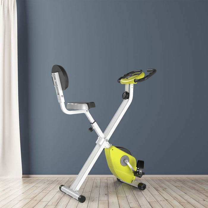 Magnetic Resistance Bike: Foldable, LCD, Adjustable Seat - Yellow