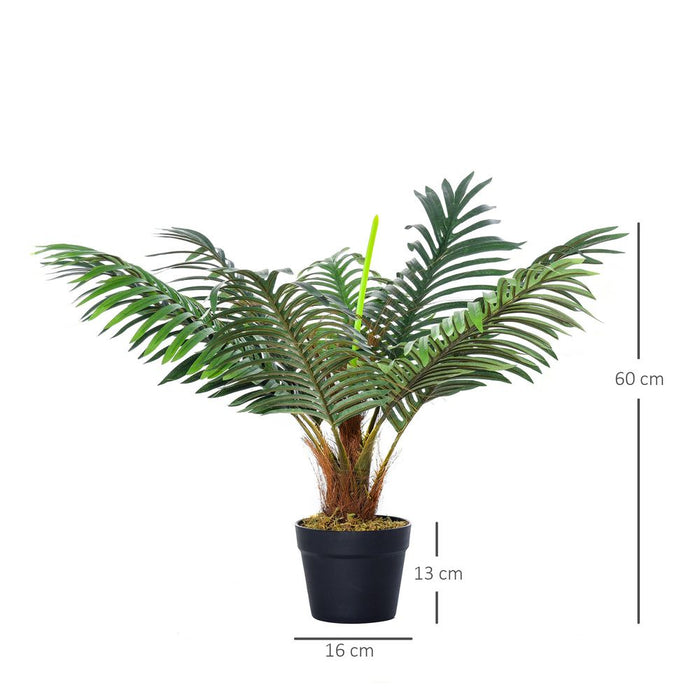 Premium Quality Artificial Palm Tree - Realistic 8-Leaf Design, 60cm Tall, Nursery Pot Included