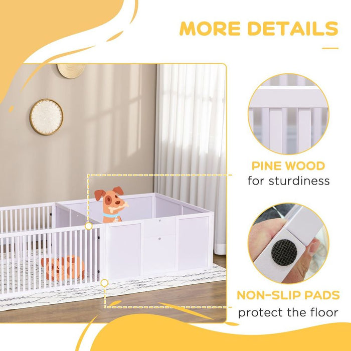 Premium 7-Panel Indoor Puppy Pen with 3 Doors & 2-Room Design