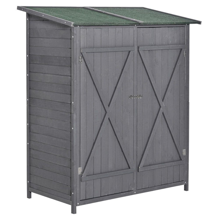 Premium Garden Wood Storage Shed & Table - High-Quality, Asphalt Roof, Tool Organizer