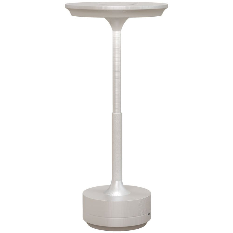 HOMCOM LED Cordless Table Lamp with Battery Operated for Bedroom, Silver