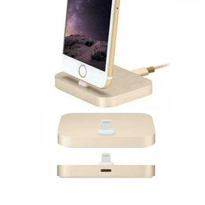 Premium Gold Aquarius Aluminium Phone Dock - Compatible with Eight-Pin Devices - High Quality