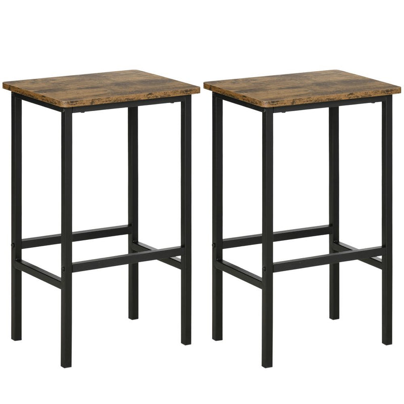 Premium Quality Rustic Brown Kitchen Bar Chairs (Set of 2)  - Durable, Stylish, and Comfortable